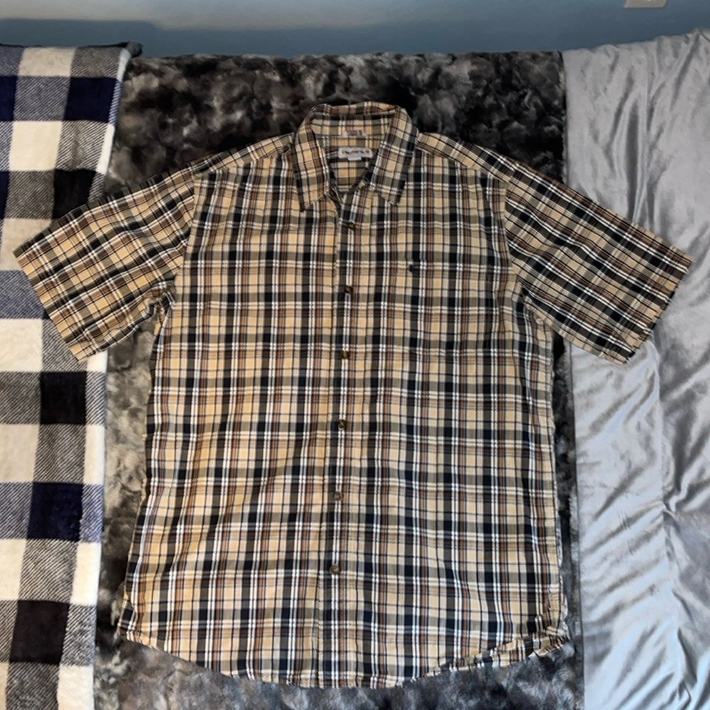 Carhartt Men's Large Relaxed Fit Short Sleeve Plaid Button Shirt